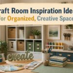 An organized craft room with colorful supplies and a cozy atmosphere.