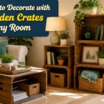 A collection of wooden crates used for various decorative purposes.