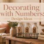 A decorative display featuring various numbered items in a stylish arrangement.