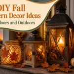 A variety of DIY fall lantern decor ideas displayed indoors and outdoors.
